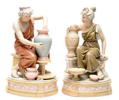Lot 536 - A pair of Royal Dux classical potters