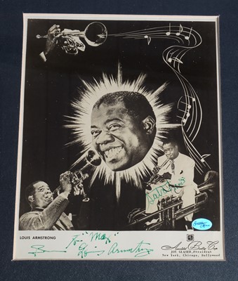 Lot 921 - Signed publicity image Louis Armstrong