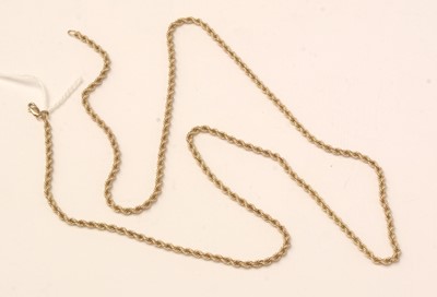 Lot 108 - A 9ct gold rope-link necklace