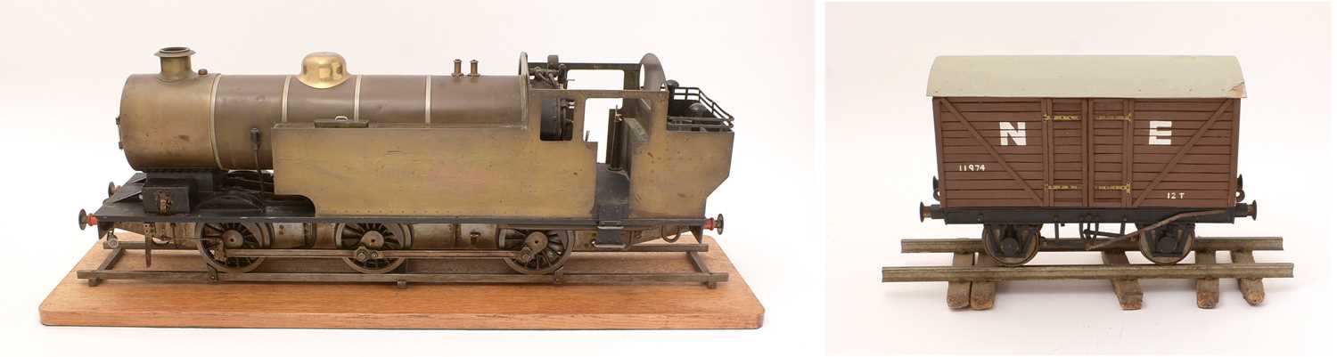 296 - A scratch-built 3 1/2in gauge locomotive and wagon 