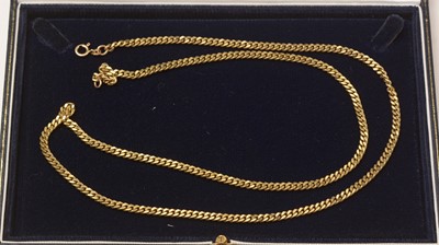 Lot 120 - A 9ct gold flat curb-link neck chain