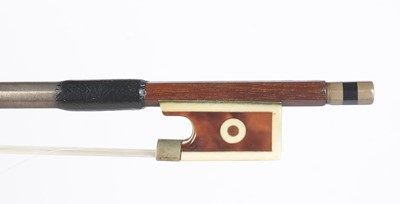 Lot 824 - German Violin bow and case.