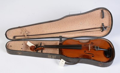 Lot 832 - Early 20th Century German violin, bow and case