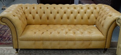 Lot 52 - A modern Chesterfield sofa in a sand-coloured tan