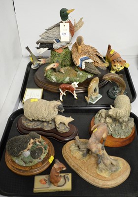 Lot 377 - Animal figures and figure groups, various makers.