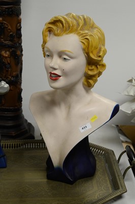Lot 433 - A bust of Marilyn Monroe and other items.