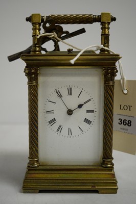 Lot 368 - French late 19th/;early 20th C carriage clock.