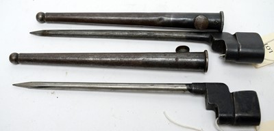 Lot 443 - Two British WWII bayonets for a No.4 rifle, Mk. II