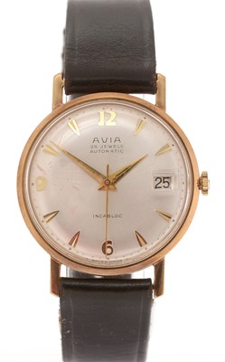 Lot 35 - Avia Incabloc: a 9ct yellow gold cased automatic wristwatch