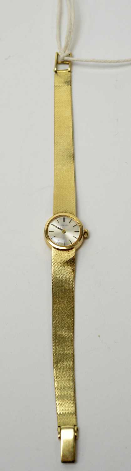 Lot 115 - A 14ct gold cased Longines cocktail watch