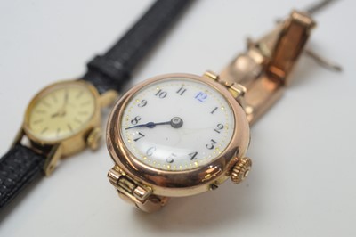 Lot 113 - Two 9ct gold cased watches