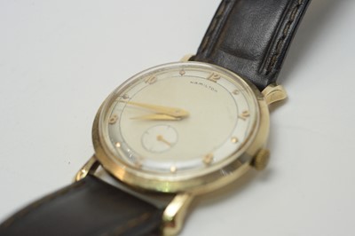 Lot 116 - A 1960s Hamilton yellow-metal cased wristwatch