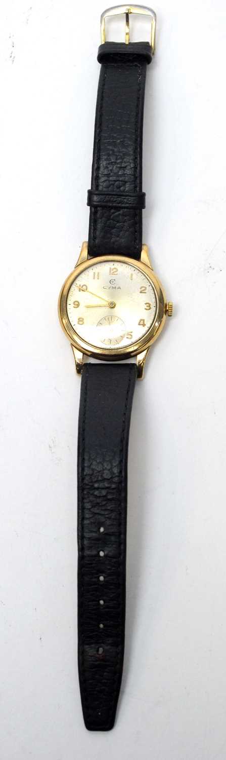 Lot 117 - A 9ct gold cased Cyma wristwatch
