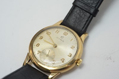 Lot 117 - A 9ct gold cased Cyma wristwatch