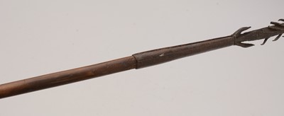 Lot 508 - Sudanese barbed iron fishing spear