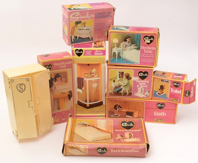 Lot 219 - Boxed Pedigree Sindy doll furniture for the bedroom and bathroom