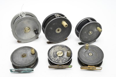 Lot 579 - Six fishing reels by Army & Navy stores