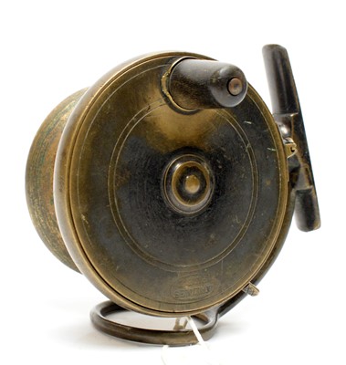 Lot 582 - A Malloch's Patent all brass fishing reel