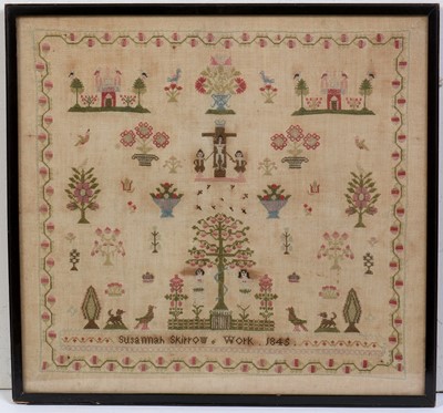 Lot 752 - A 19th Century motif sampler by Susannah Skirrow