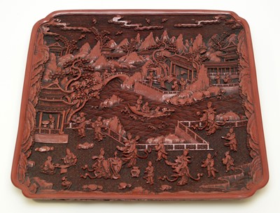 Lot 472 - Cinnabar Lacquer tray