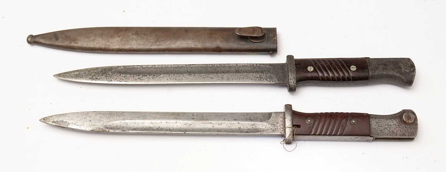 Lot 426 - Two WWII and later German K98 bayonets
