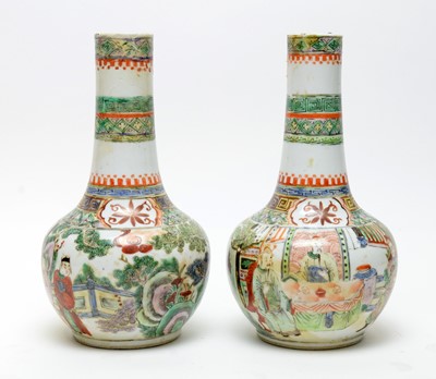 Lot 444 - Pair Chinese famille Vert vases