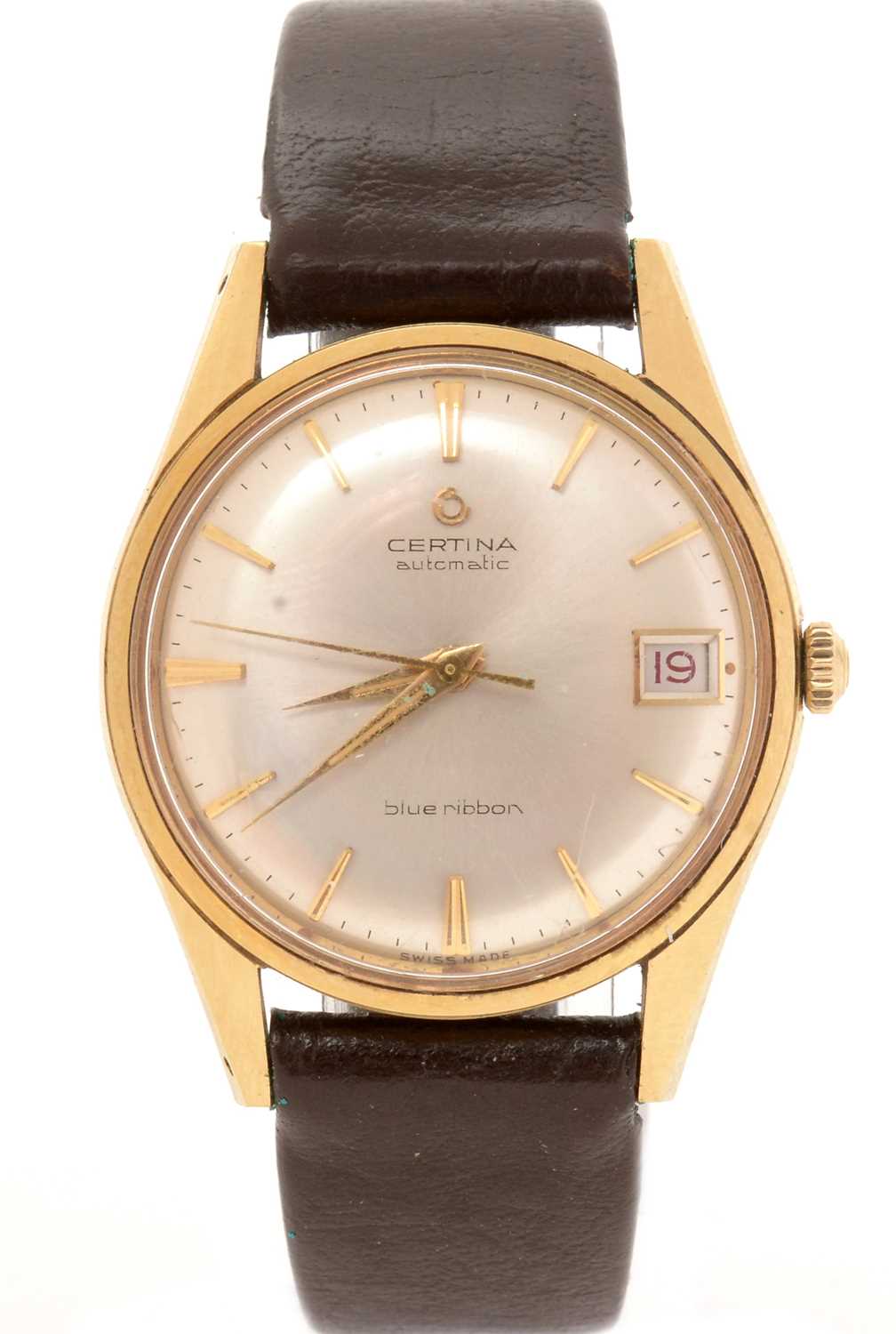 Lot 43 - Certina, Blue Ribbon: an 18ct yellow gold cased automatic wristwatch