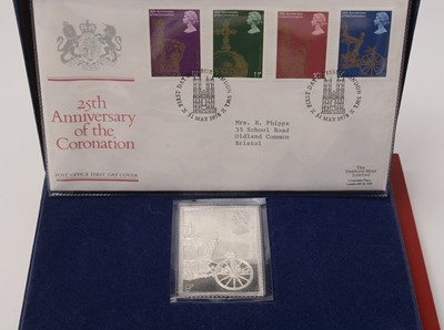 Lot 884 - Cased sets of royal commemorative silver ingots and medallions