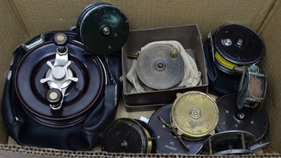 Lot 591 - A selection of fishing reels, various.