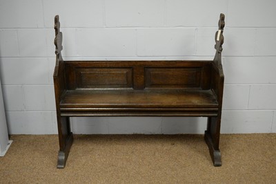 Lot 44 - A 19th C oak ecclesiastical bench.
