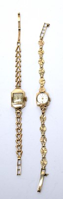 Lot 122 - Two 9ct gold cased cocktail watches