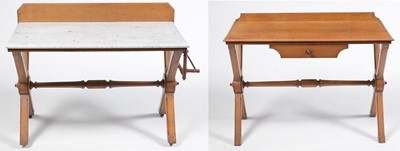 Lot 653 - Sopwith: matching Victorian ash dressing table and washstand.