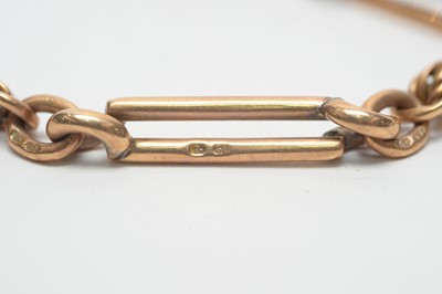 Lot 148 - An antique yellow-metal fetter-link bracelet