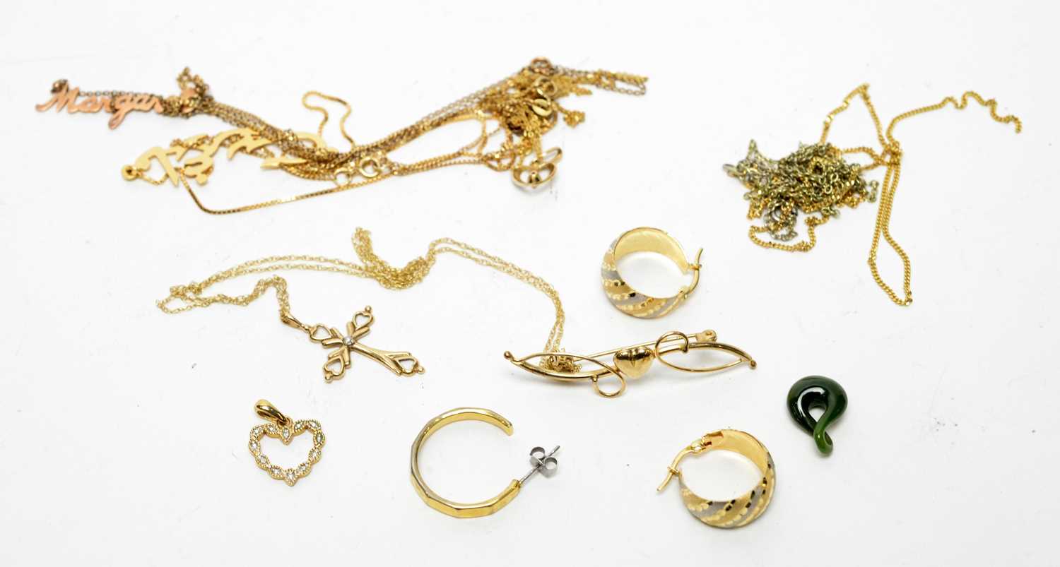 Lot 161 - A group of predominantly 9ct gold and yellow-metal jewellery
