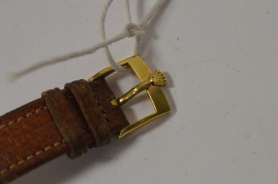 Lot 421 - Rolex Precision: a 9ct yellow gold cased wristwatch