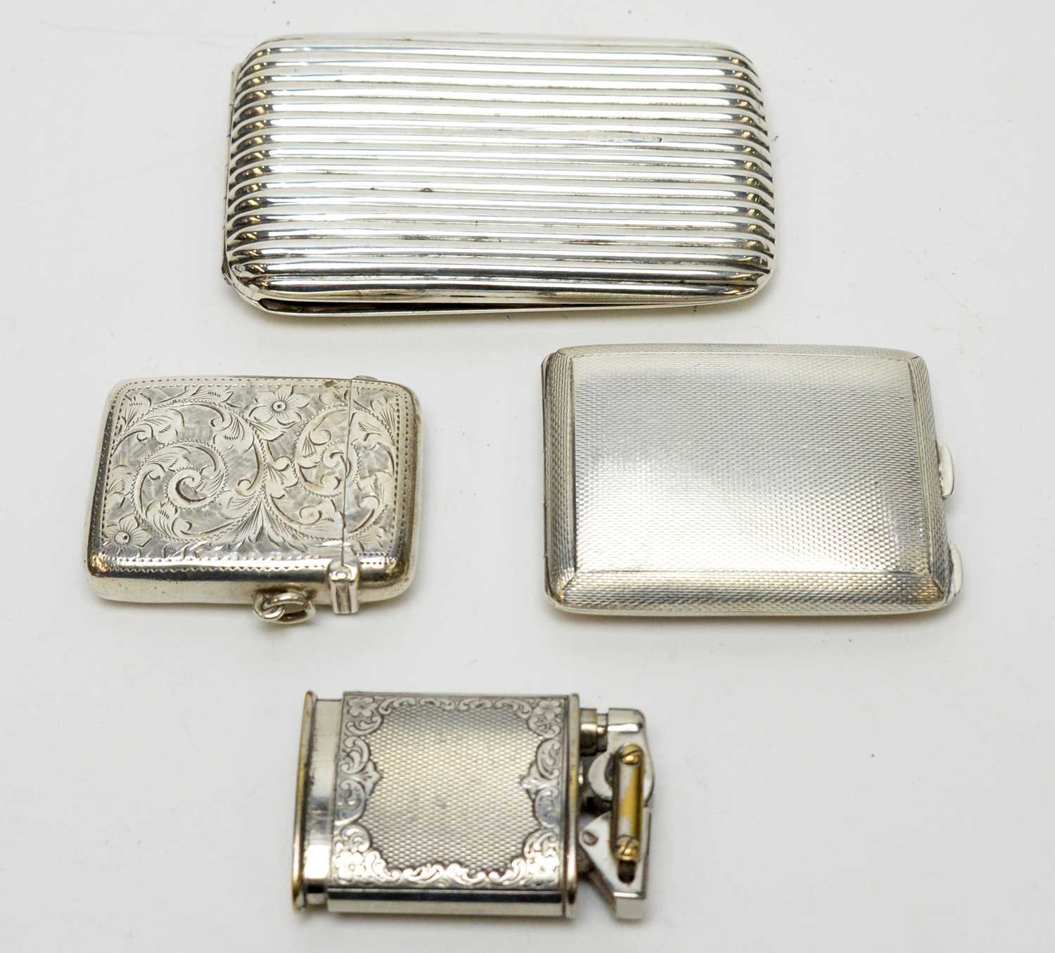 Lot 180 - Antique silver vesta and card cases