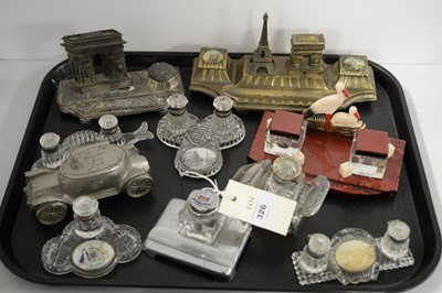 Lot 326 - 20th C French inkstand; and others, various.
