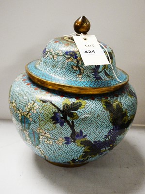 Lot 424 - Japanese cloisonne enamelled ginger jar and cover.