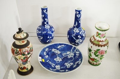 Lot 430 - Chinese vases and a plate.