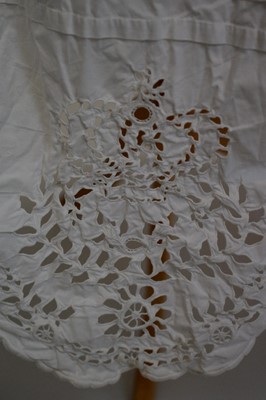 Lot 797 - An 1850s white cotton petticoat with crown motif