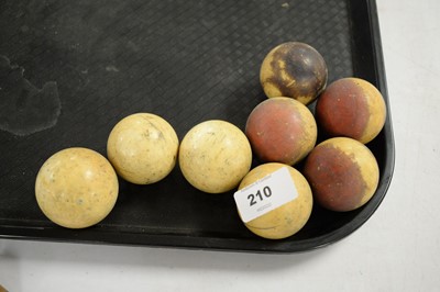 Lot 210 - A selection of 19th Century ivory snooker balls.
