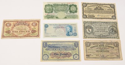 Lot 890 - Isle of Man and other banknotes