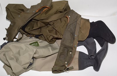 Lot 523 - Two pairs of waders and two life jackets