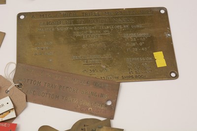 Lot 997 - Maritime tally plates from warships built in the North East