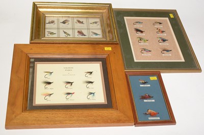 Lot 600 - Framed salmon flies by Grays of Kilsyth; and various others.