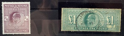 Lot 840 - GB EVII 2s6d and £1