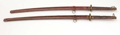 Lot 998 - Two Japanese Second World War army issue katanas