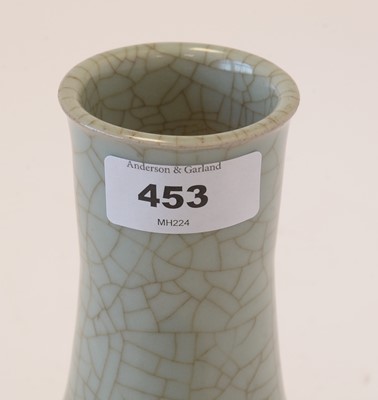 Lot 453 - Chinese celadon crackle glaze vase