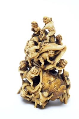 Lot 496 - Japanese Meiji Ivory Okimono