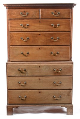 Lot 624 - A George III mahogany chest on chest